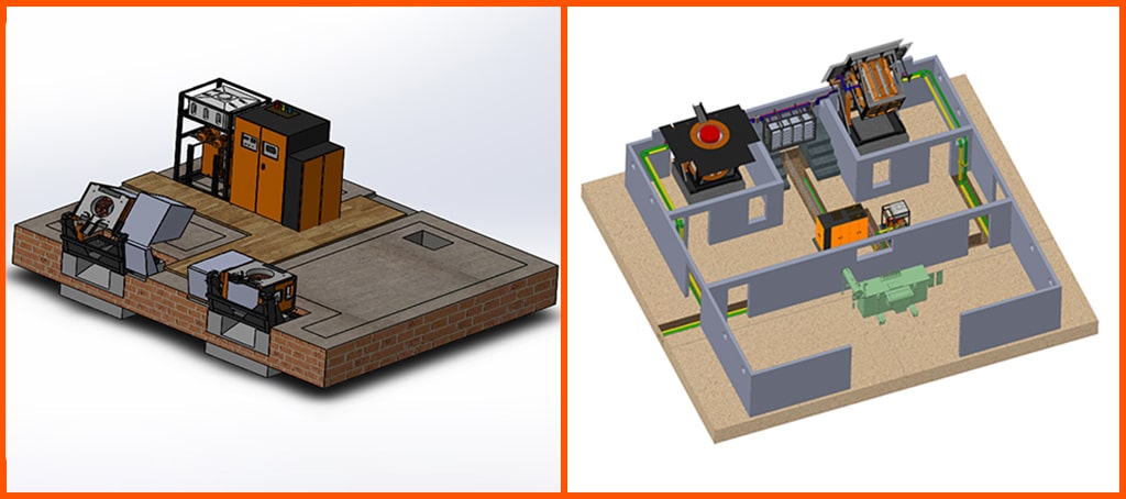 Induction furnace layout